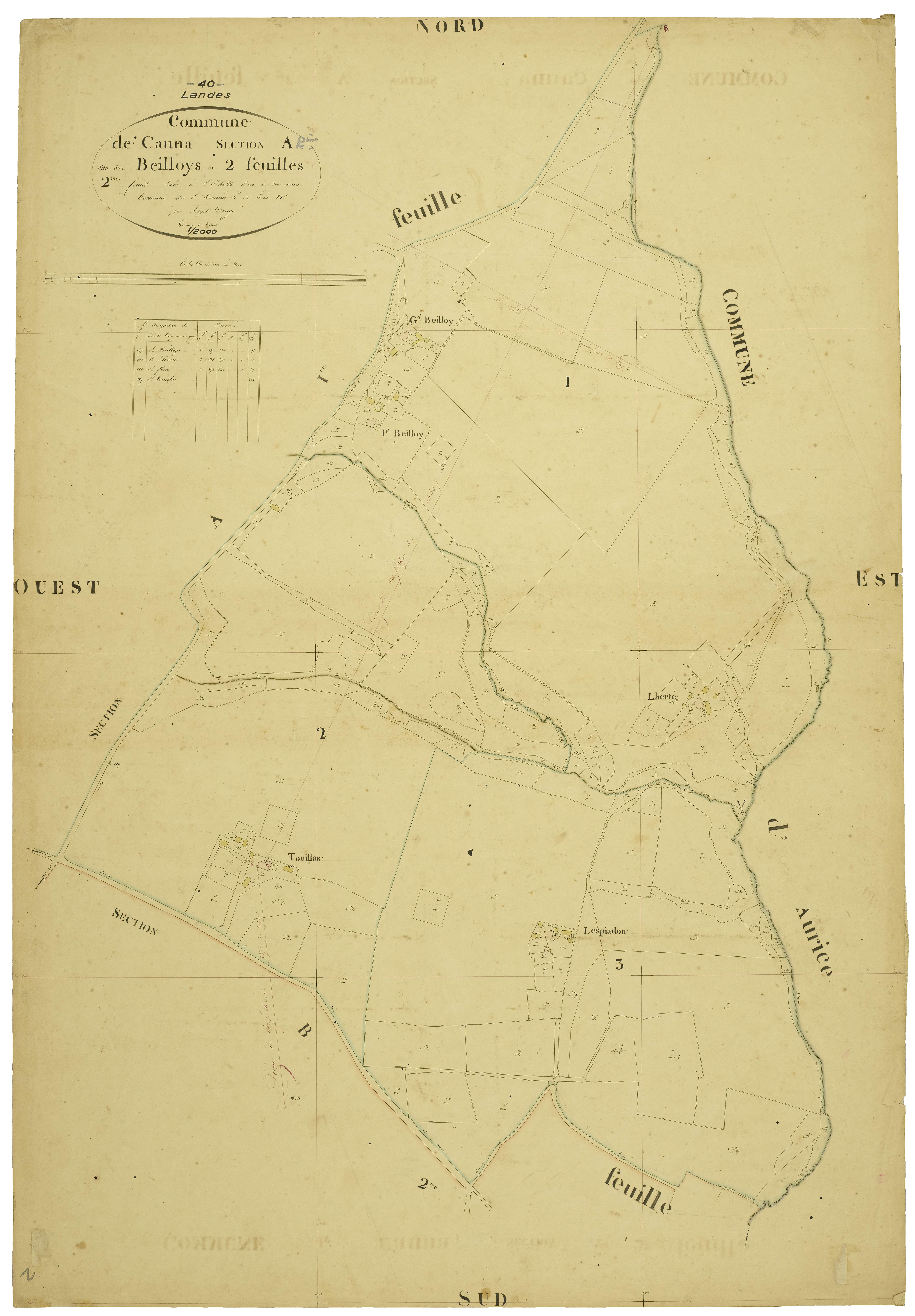 Cauna - Section A, feuille 2