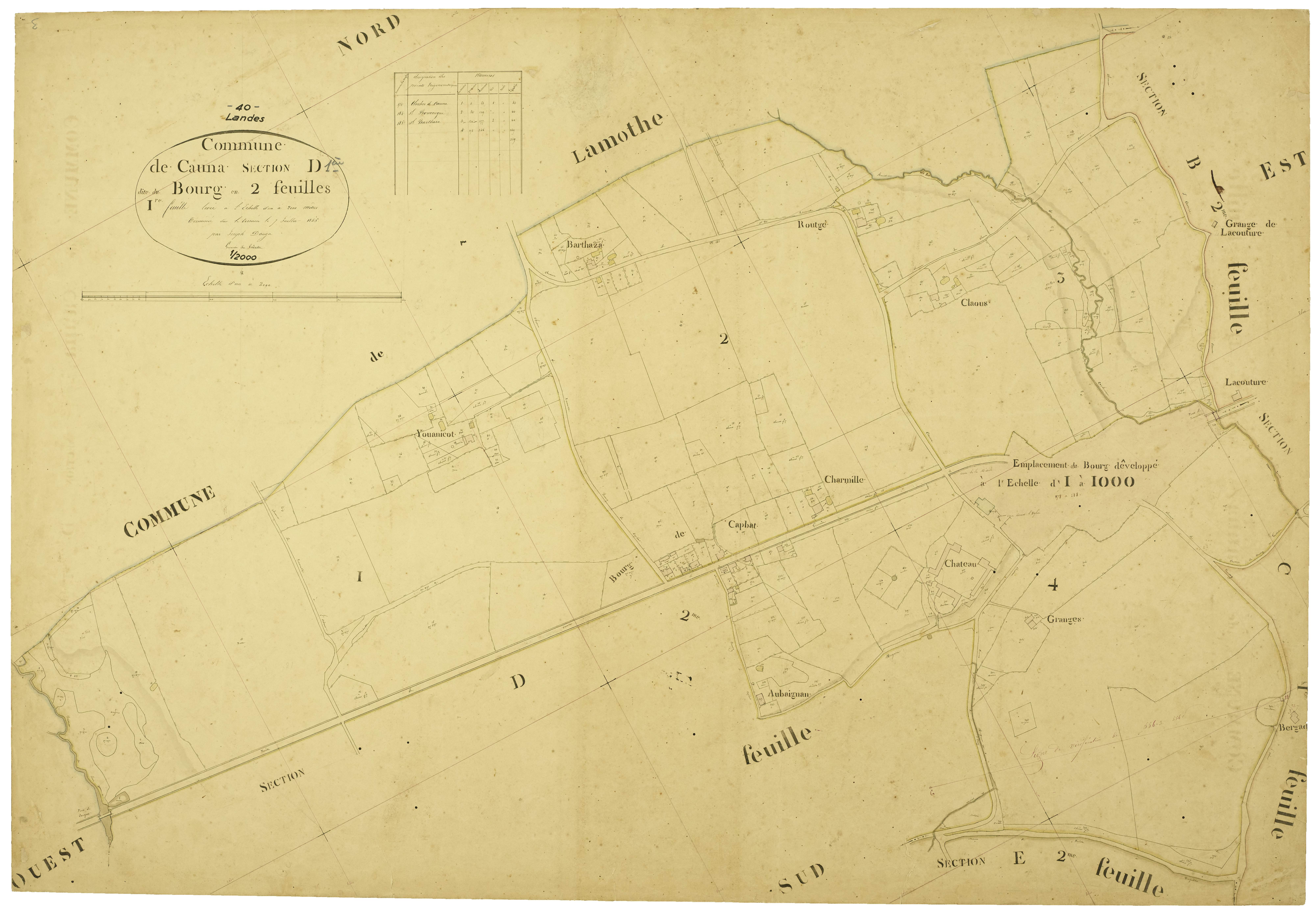 Cauna - Section D, feuille 1