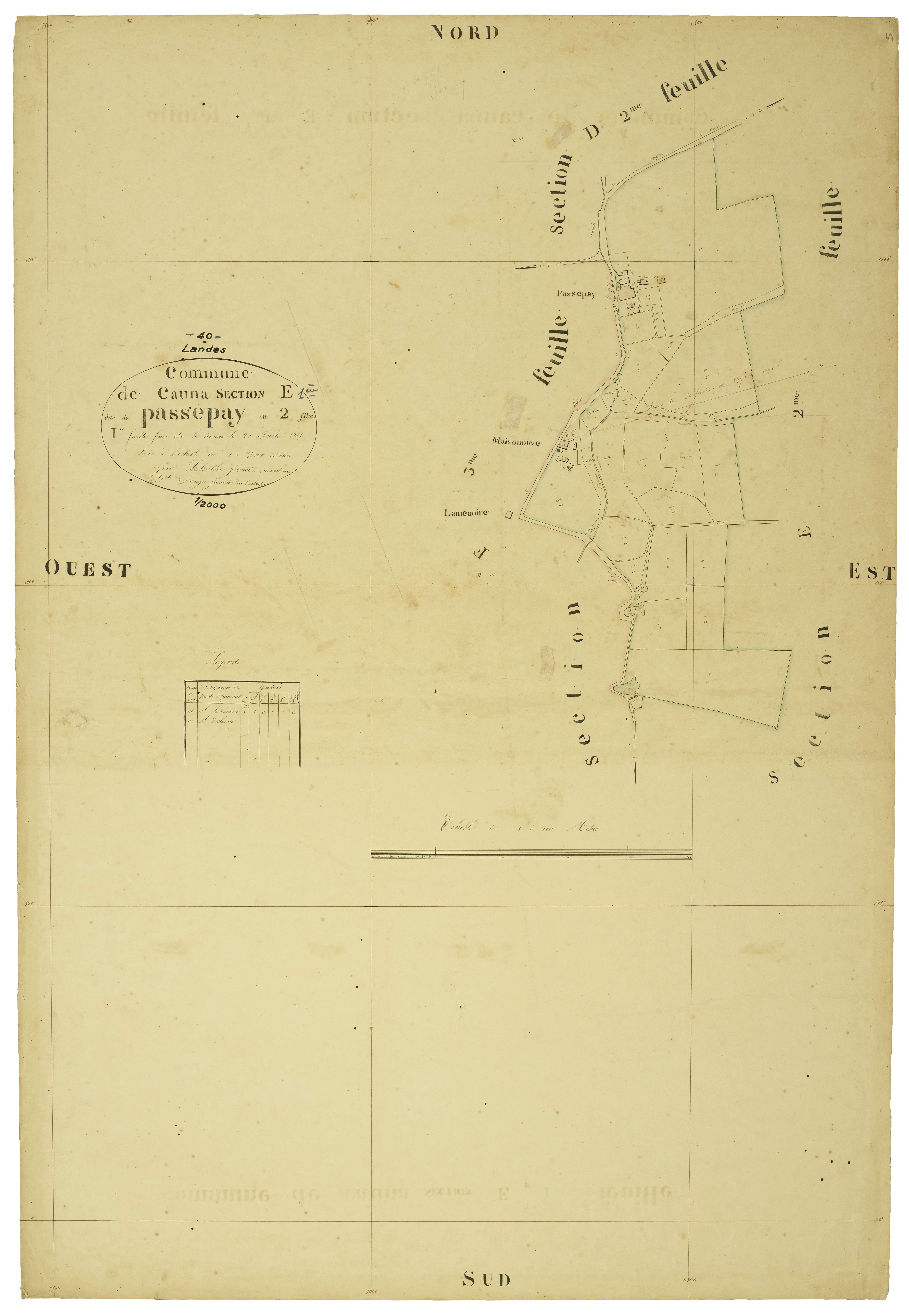 Cauna - Section E, feuille 1