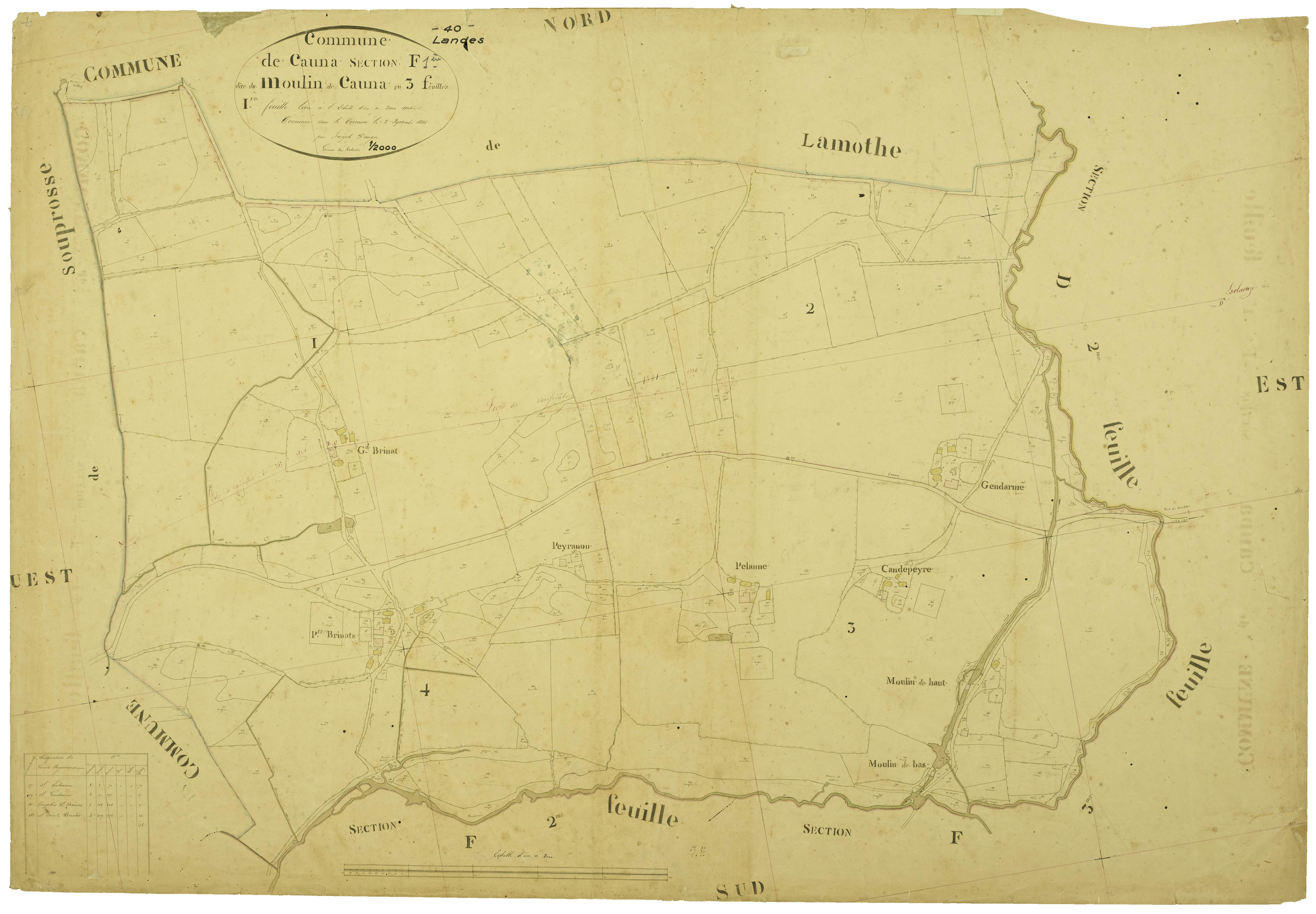 Cauna - Section F, feuille 1