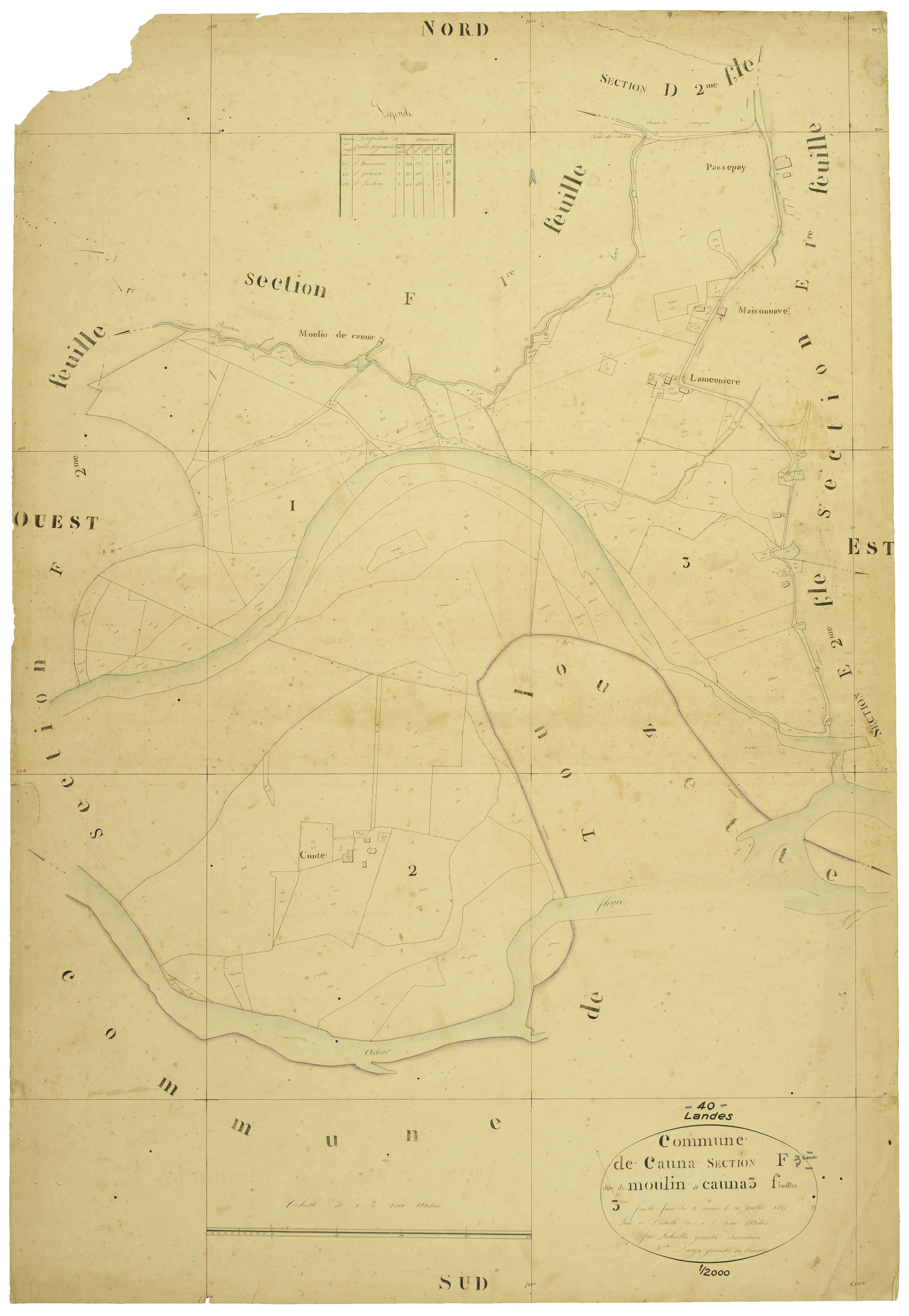 Cauna - Section F, feuille 3