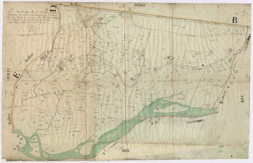 Cauna - Plan géométrique de la section C, dite de Pouyet, par Lagrolet et Cazenave, géomètres