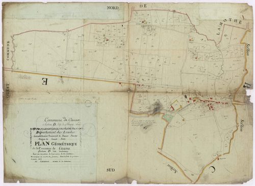 Cauna - Plan géométrique de la section D, dite du Bourg