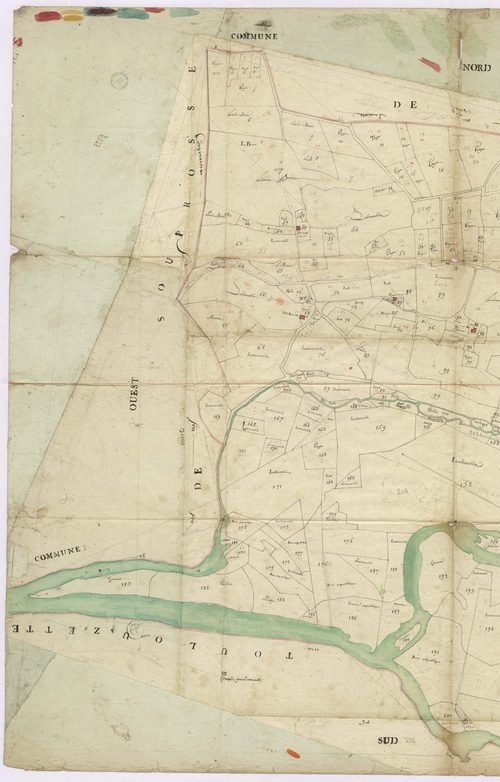 Cauna - Plan géométrique de la section F, dite du Moulin, par Lagrolet et Cazenave, géomètres