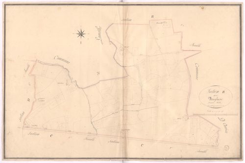 Cauna - Section B, dite de Montplaisir, 2e feuille, par Joseph Dauga géomètre