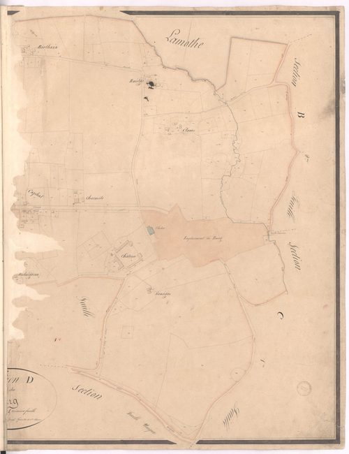 Cauna - Section D, dite du Bourg, par Dauga géomètre
