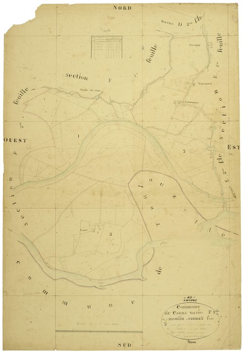 Cauna - Section F, feuille 3