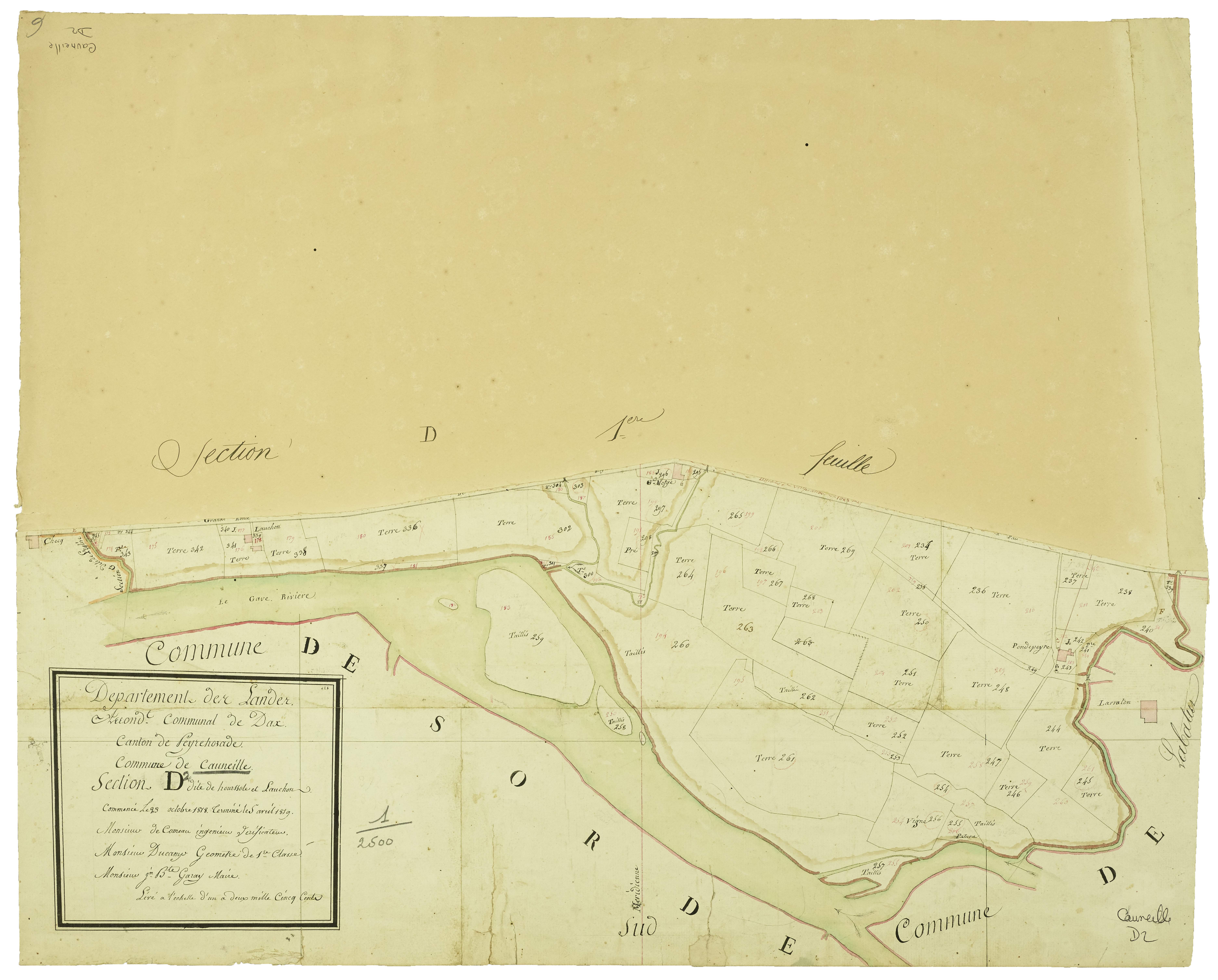 Cauneille - Section D, feuille 2