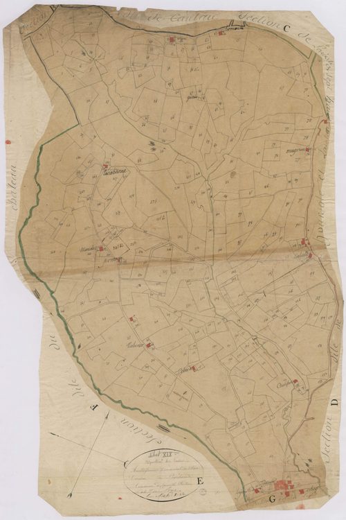 Cauneille - Plan de la section de Cruc