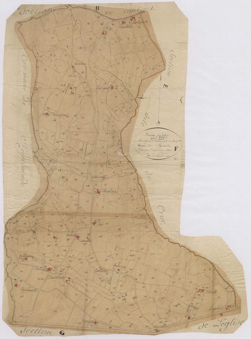 Cauneille - Plan de la section du Château
