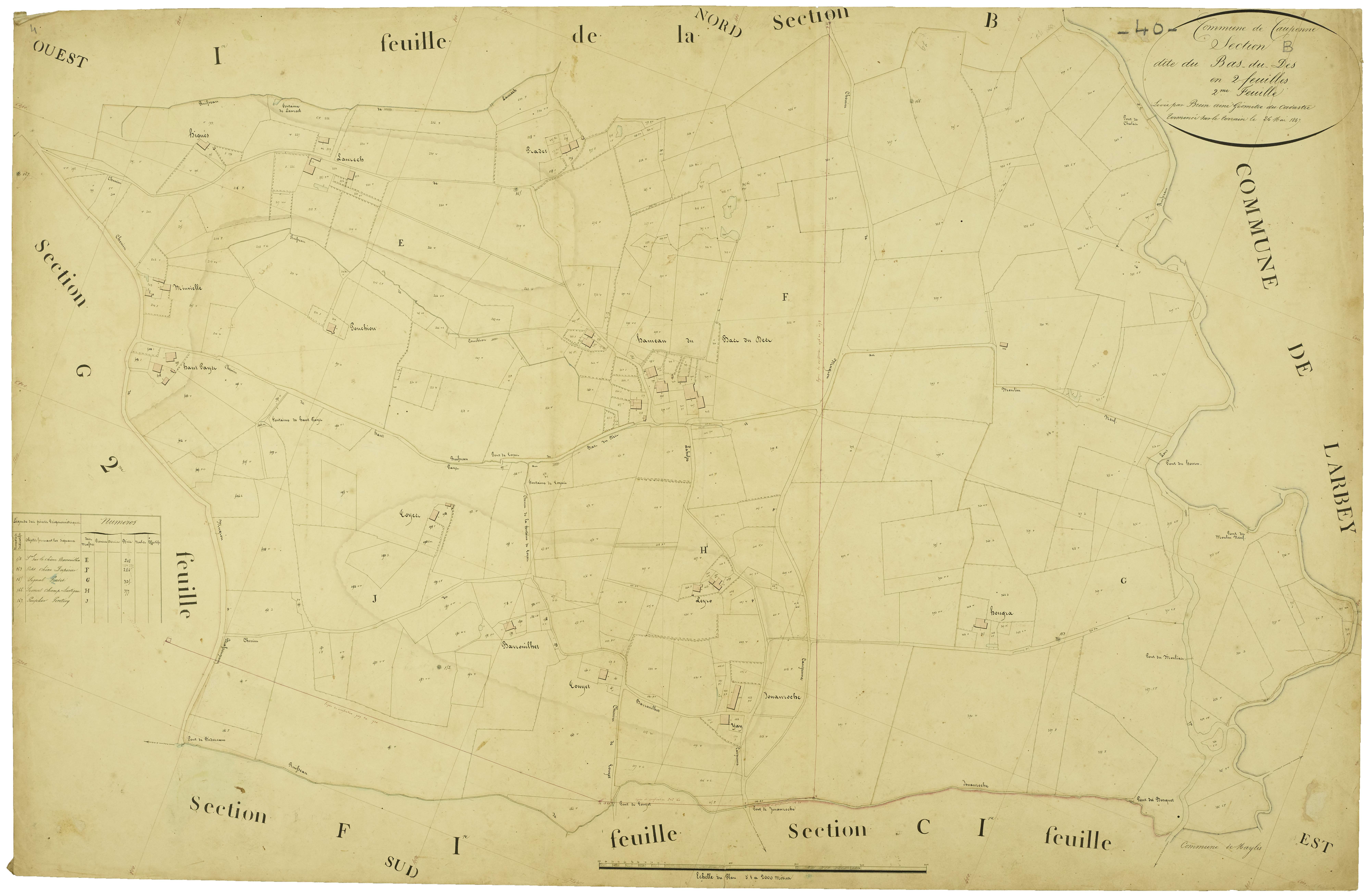 Caupenne - Section B, feuille 2