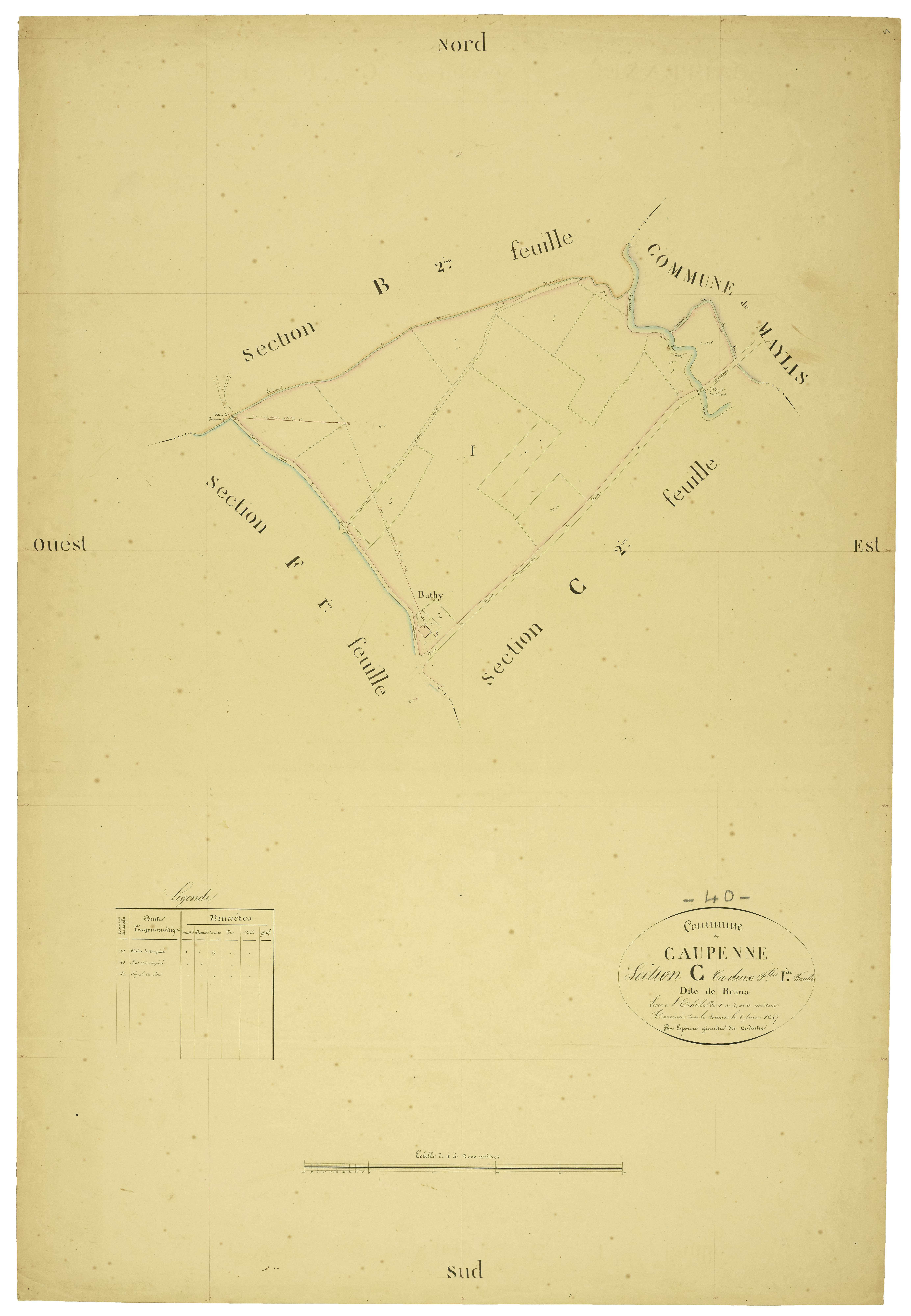 Caupenne - Section C, feuille 1