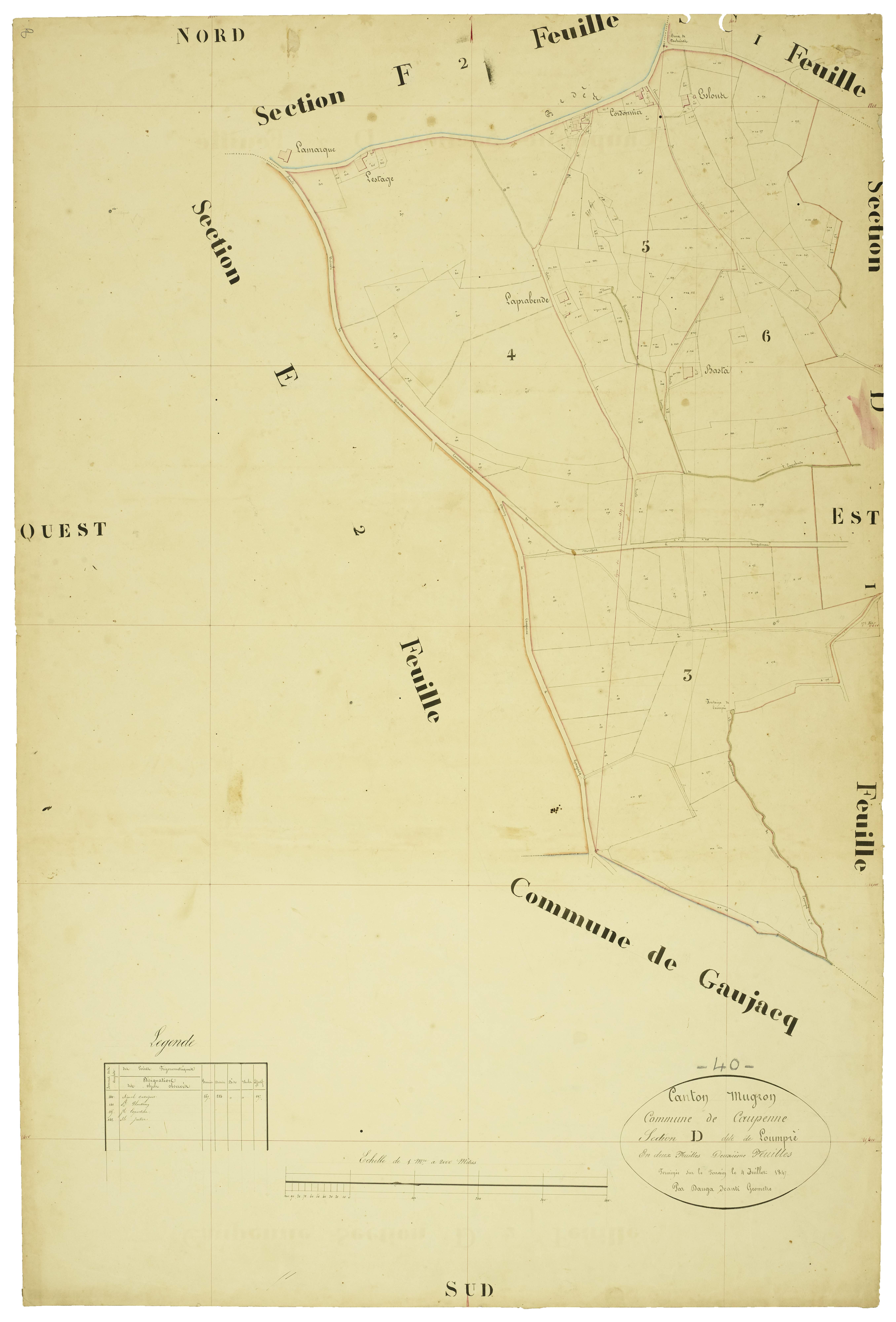 Caupenne - Section D, feuille 2
