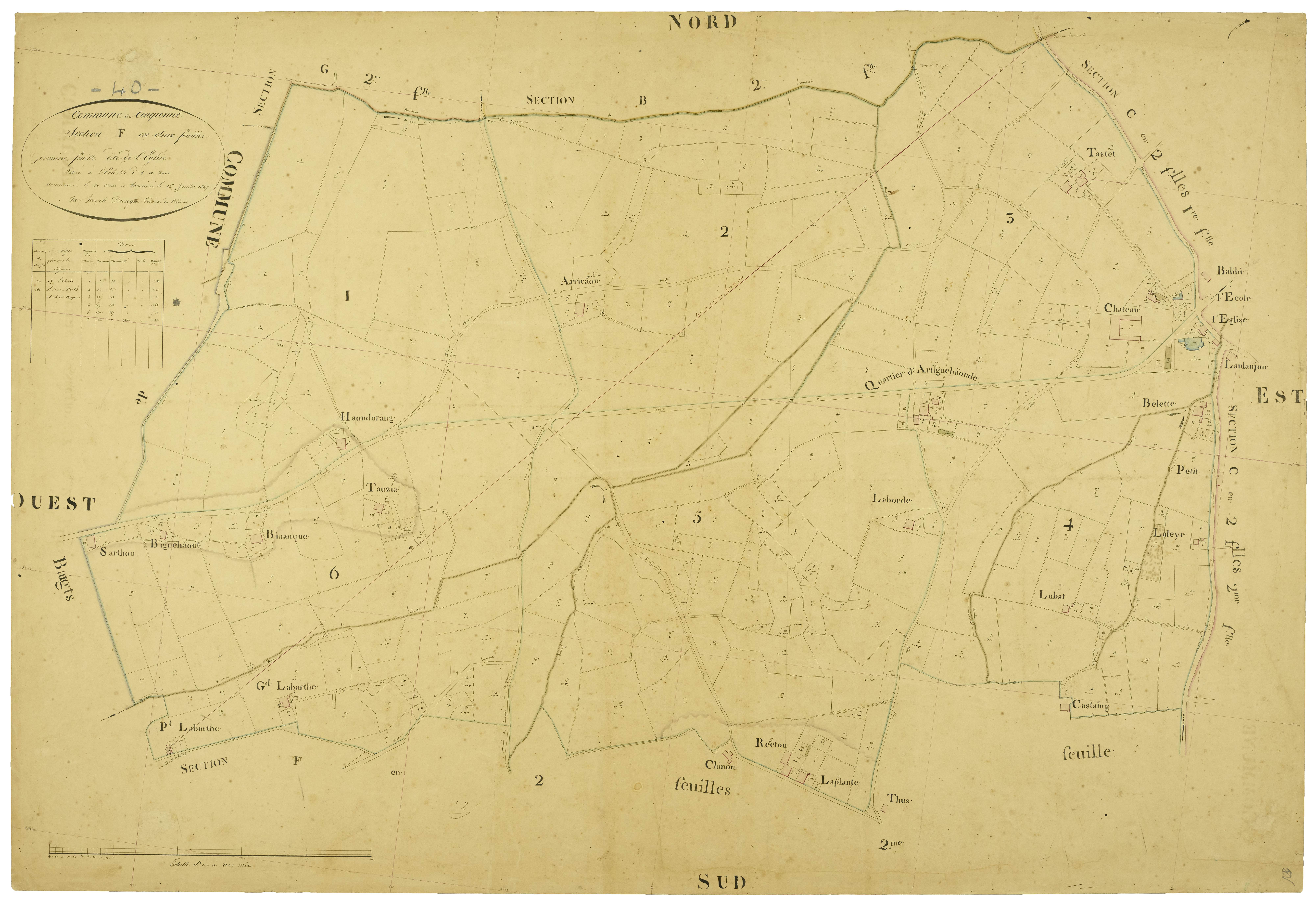 Caupenne - Section F, feuille 1