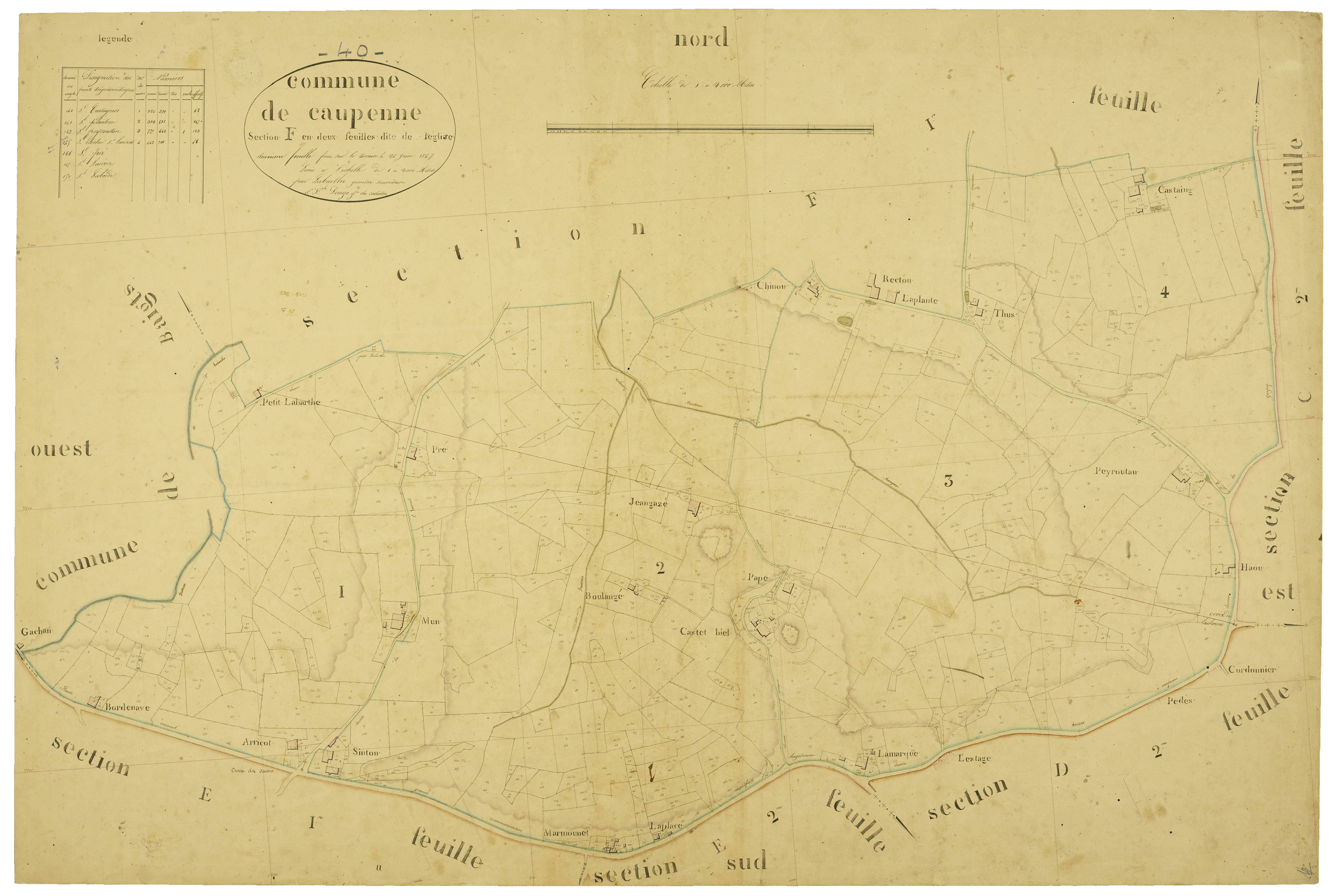 Caupenne - Section F, feuille 2