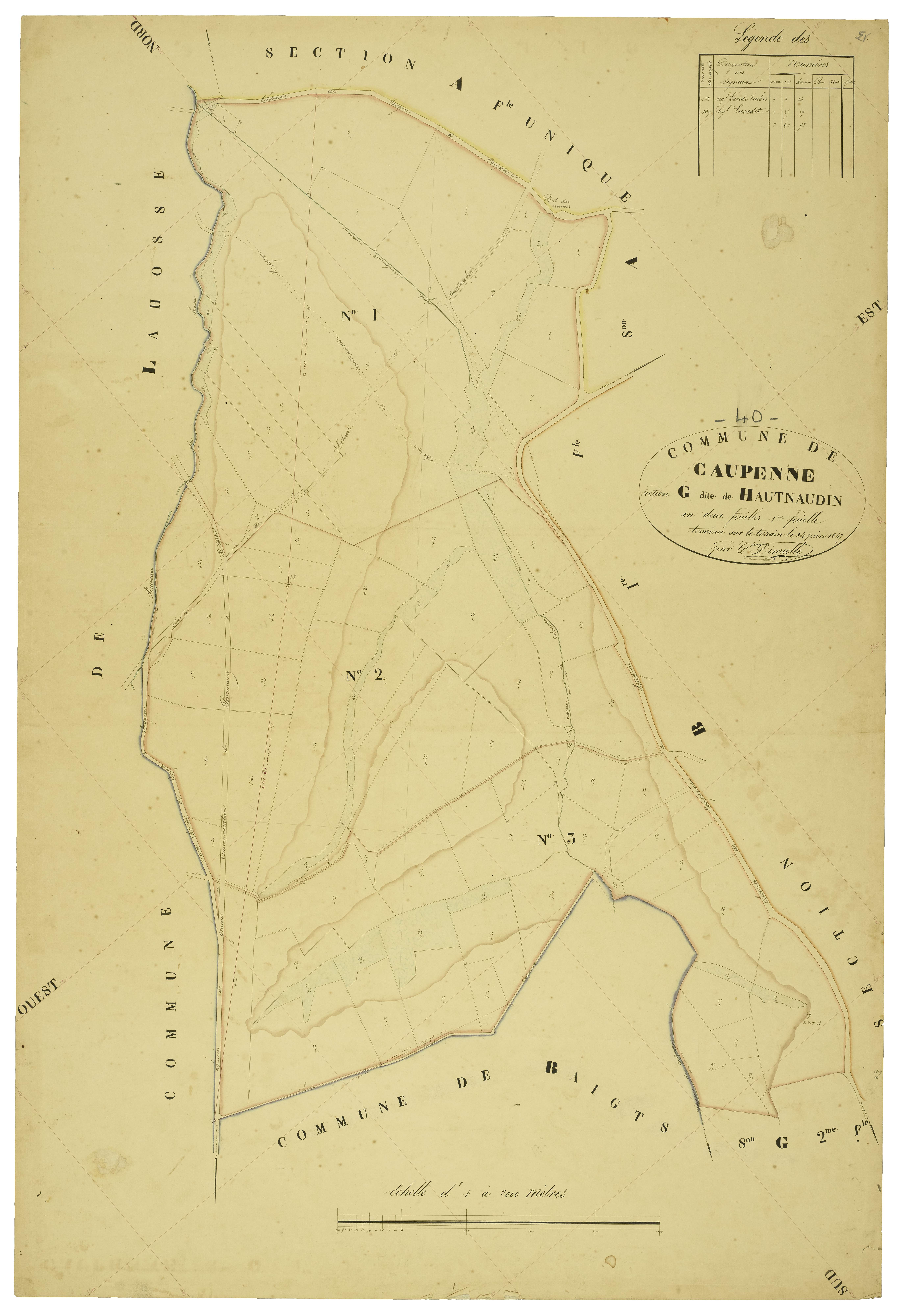 Caupenne - Section G, feuille 1