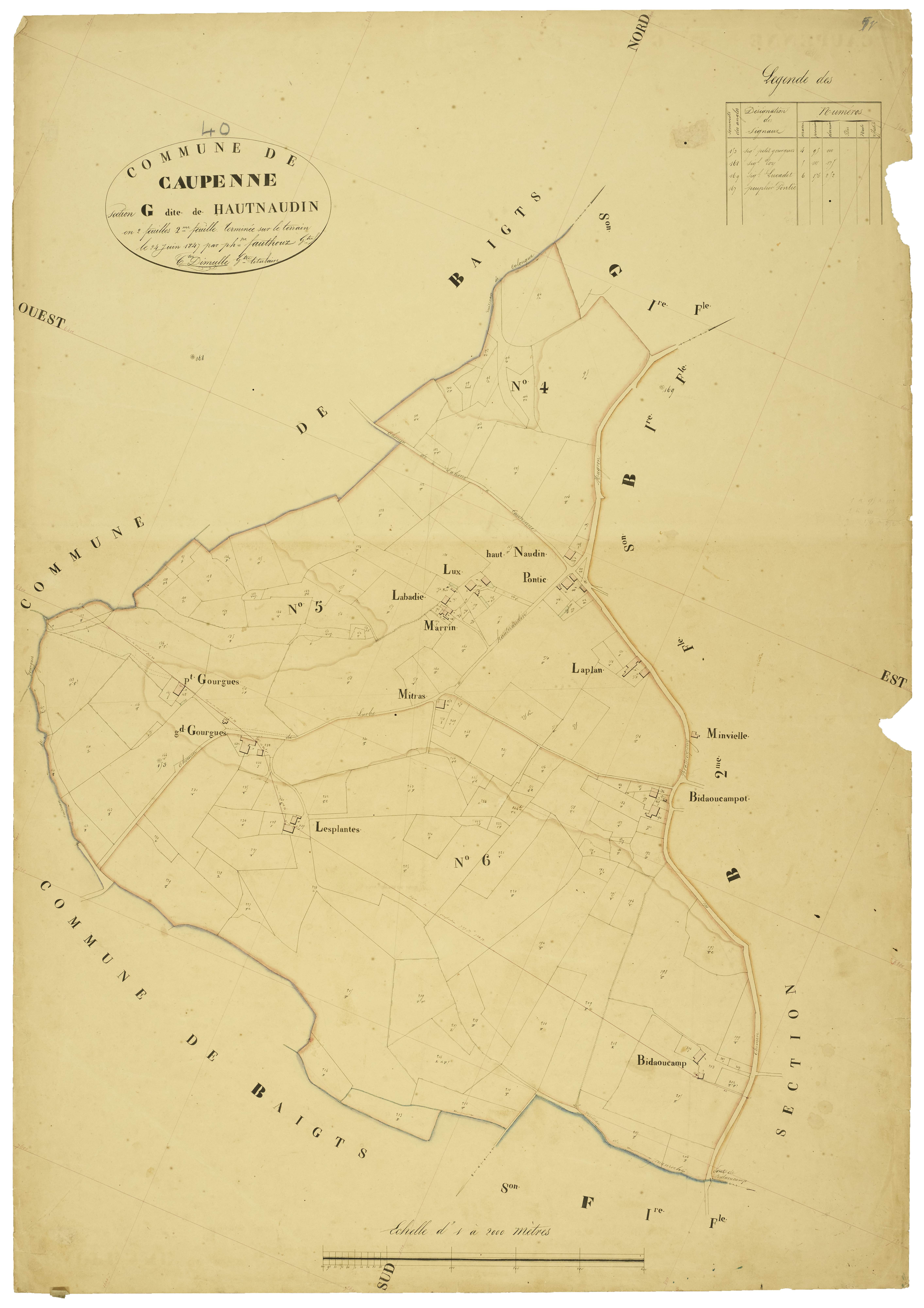 Caupenne - Section G, feuille 2