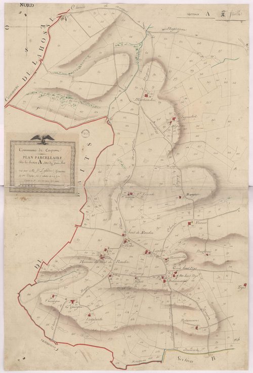 Caupenne - Section A, dite de jeune Bois, 3e feuille, par Lagardère géomètre