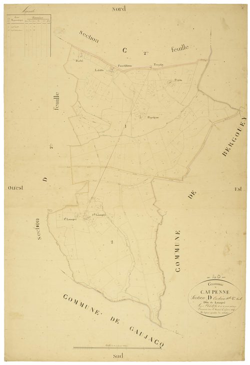 Caupenne - Section D, feuille 1