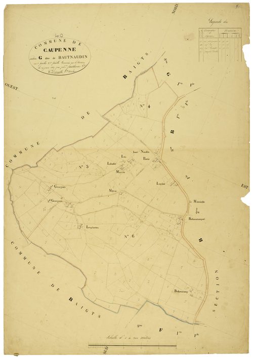 Caupenne - Section G, feuille 2