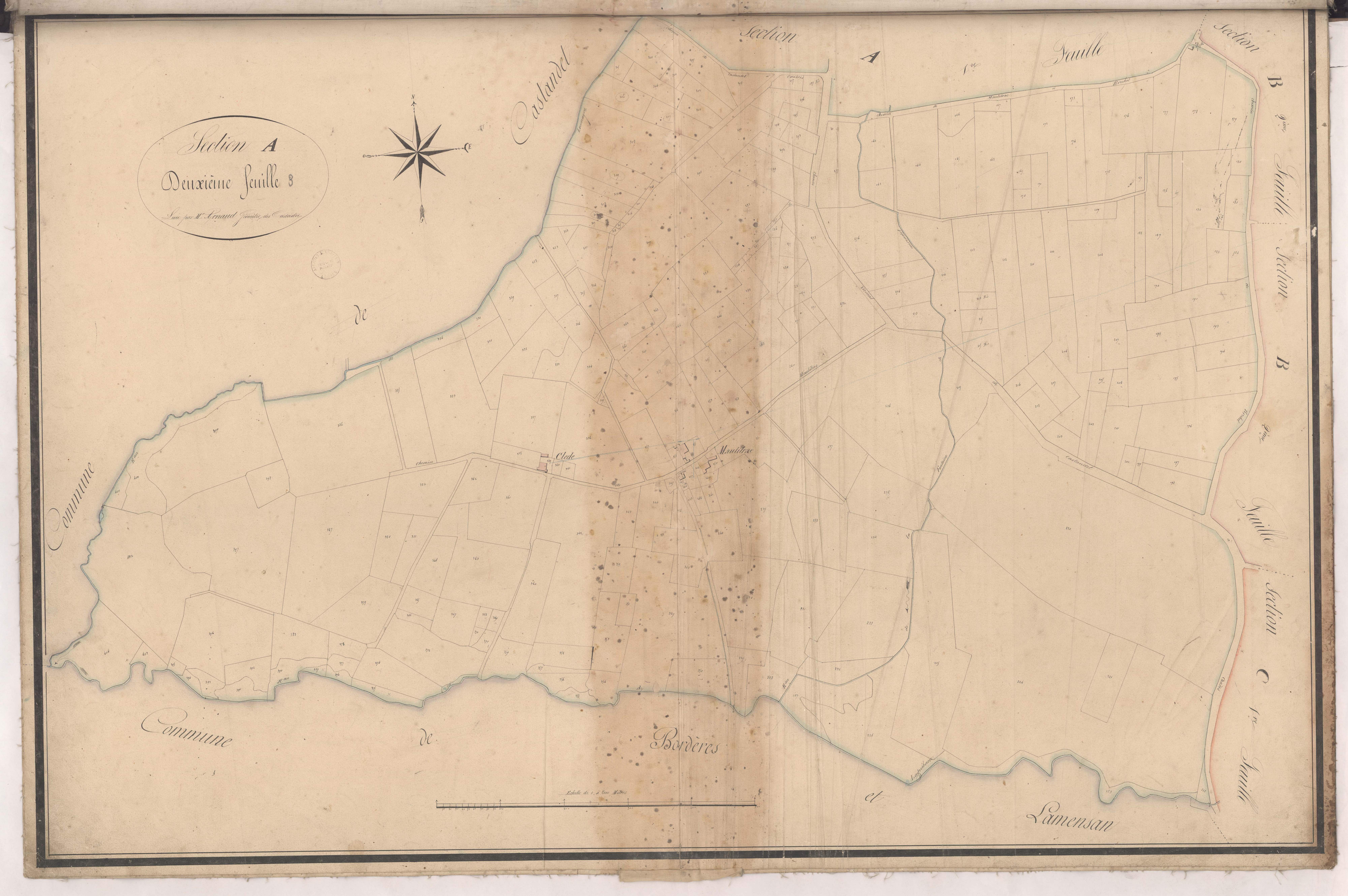 Cazères-sur-l'Adour - Section A, 2e feuille, par Arnaud géomètre