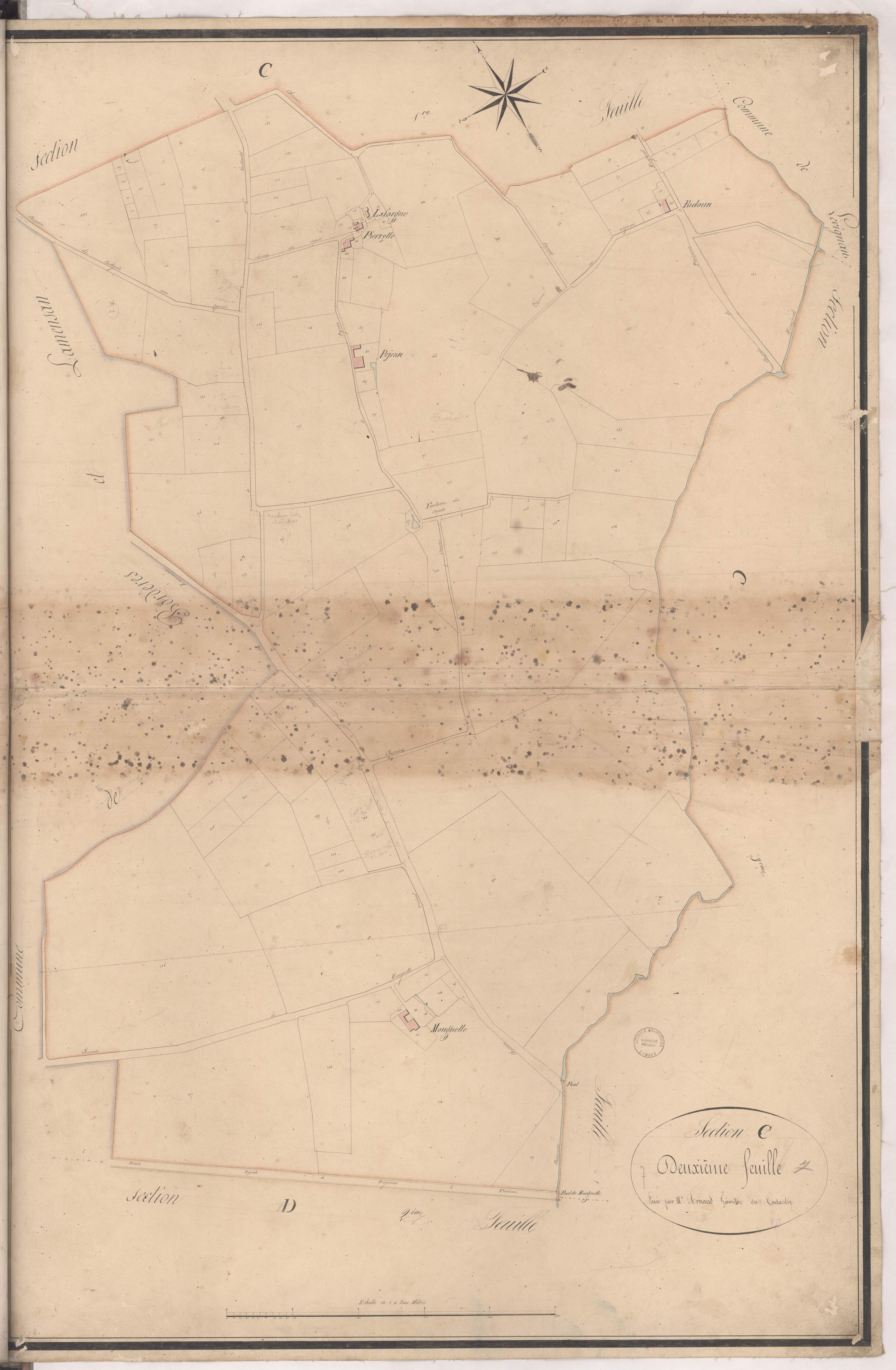 Cazères-sur-l'Adour - Section C, 2e feuille, par Arnaud géomètre