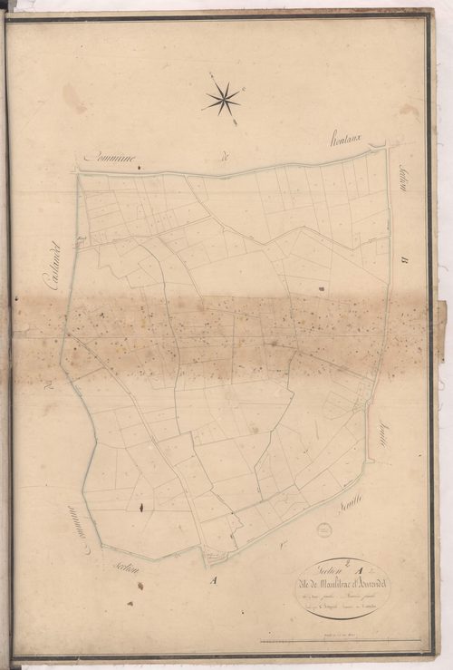Cazères-sur-l'Adour - Section A, dite de Maulitrac et Aurendet, 1re feuille, par Arnaud géomètre
