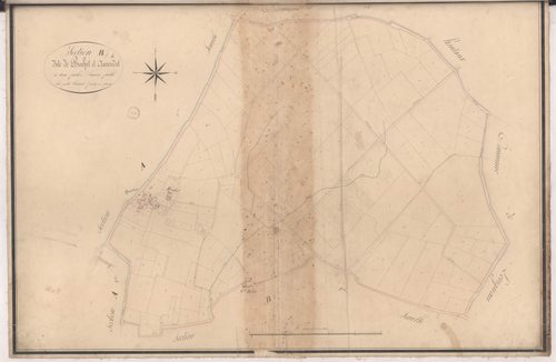 Cazères-sur-l'Adour - Section B, dite de Bruhet et Aurendet, 1re feuille, par Arnaud géomètre
