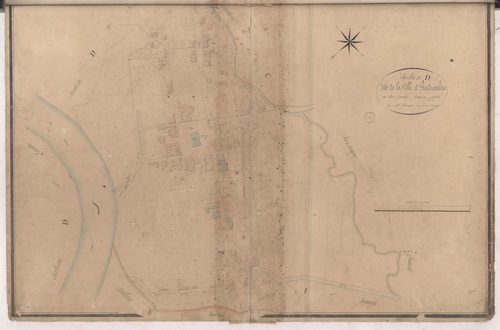 Cazères-sur-l'Adour - Section D, dite de la Ville et Bordecarrère, 1re feuille, par Lacomère géomètre