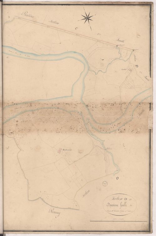 Cazères-sur-l'Adour - Section D, 2e feuille, par Lacomère géomètre