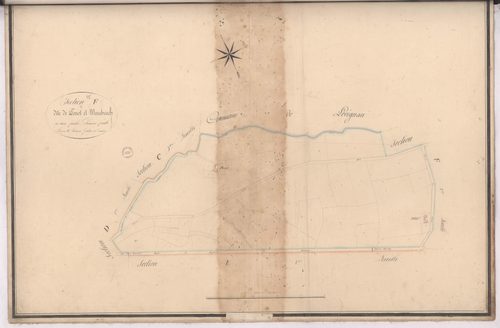 Cazères-sur-l'Adour - Section F, dite de Perrot et Membruch, 1re feuille, par Lacomère géomètre