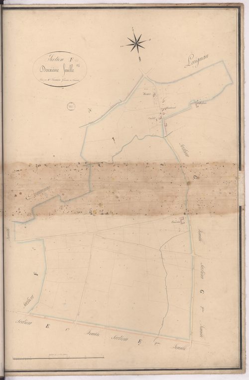 Cazères-sur-l'Adour - Section F, 2e feuille, par Lacomère géomètre