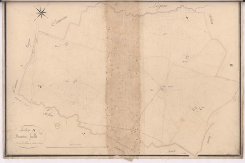 Cazères-sur-l'Adour - Section H, 2e feuille, par Brun géomètre