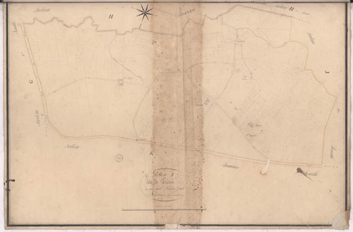 Cazères-sur-l'Adour - Section J, dite de Piréou, 1re feuille, par Brun géomètre