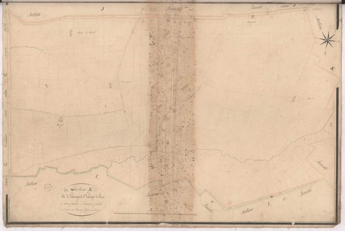 Cazères-sur-l'Adour - Section K, dite de Laougerot et Paloque du Broc, 1re feuille, par Bernady géomètre