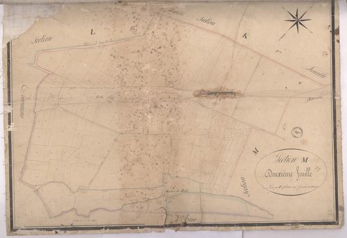 Cazères-sur-l'Adour - Section M, 2e feuille, par Brun géomètre