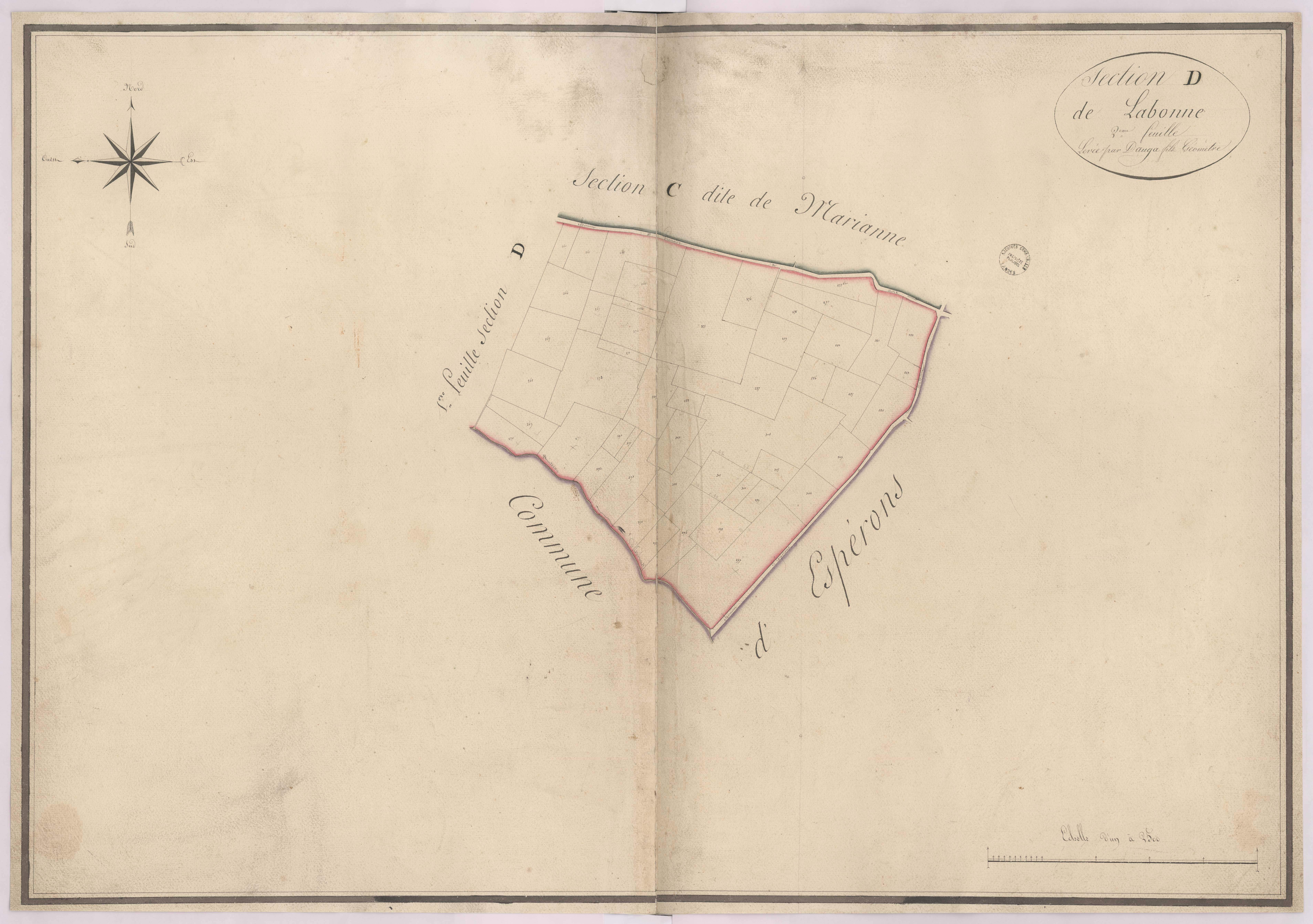 Classun - Section D, dite de Labonne, 2e feuille, par Dauga fils géomètre