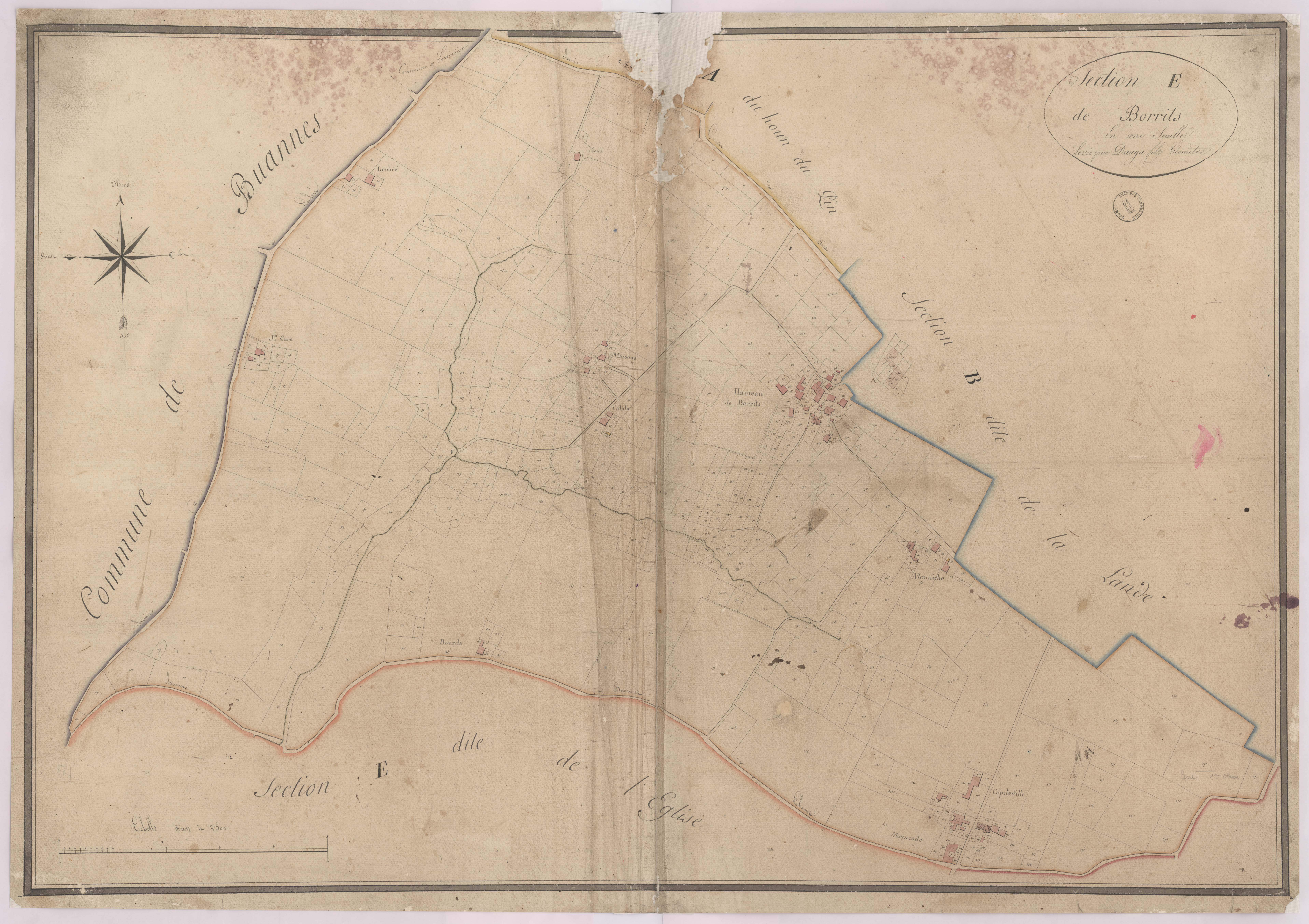 Classun - Section E, dite de Borrits, par Dauga fils géomètre