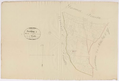 Clèdes - Section B, dite de l'Eglise, 2e feuille, par Prèneron géomètre