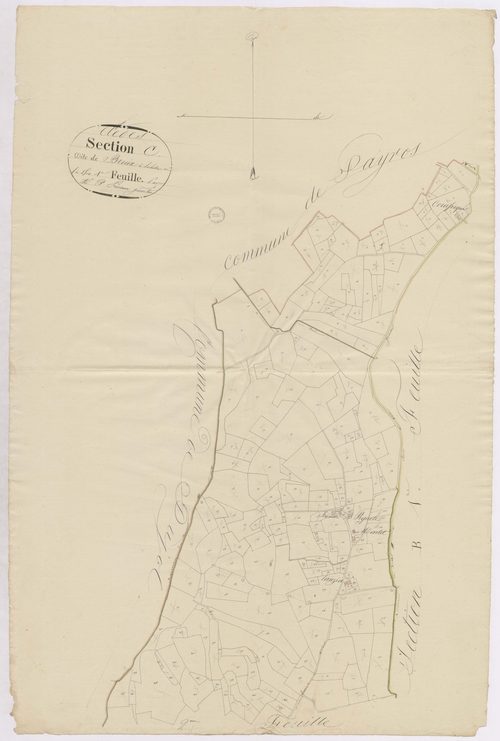 Clèdes - Section C, dite de Bruix, 1re feuille, par B. Prèneron géomètre