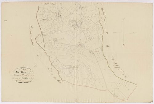 Clèdes - Section C, dite de Bruix, 2e feuille, par B. Prèneron géomètre