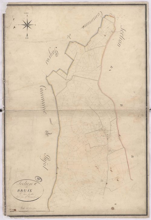 Clèdes - Section C, de Bruix, 1re feuille, par Prèneron géomètre