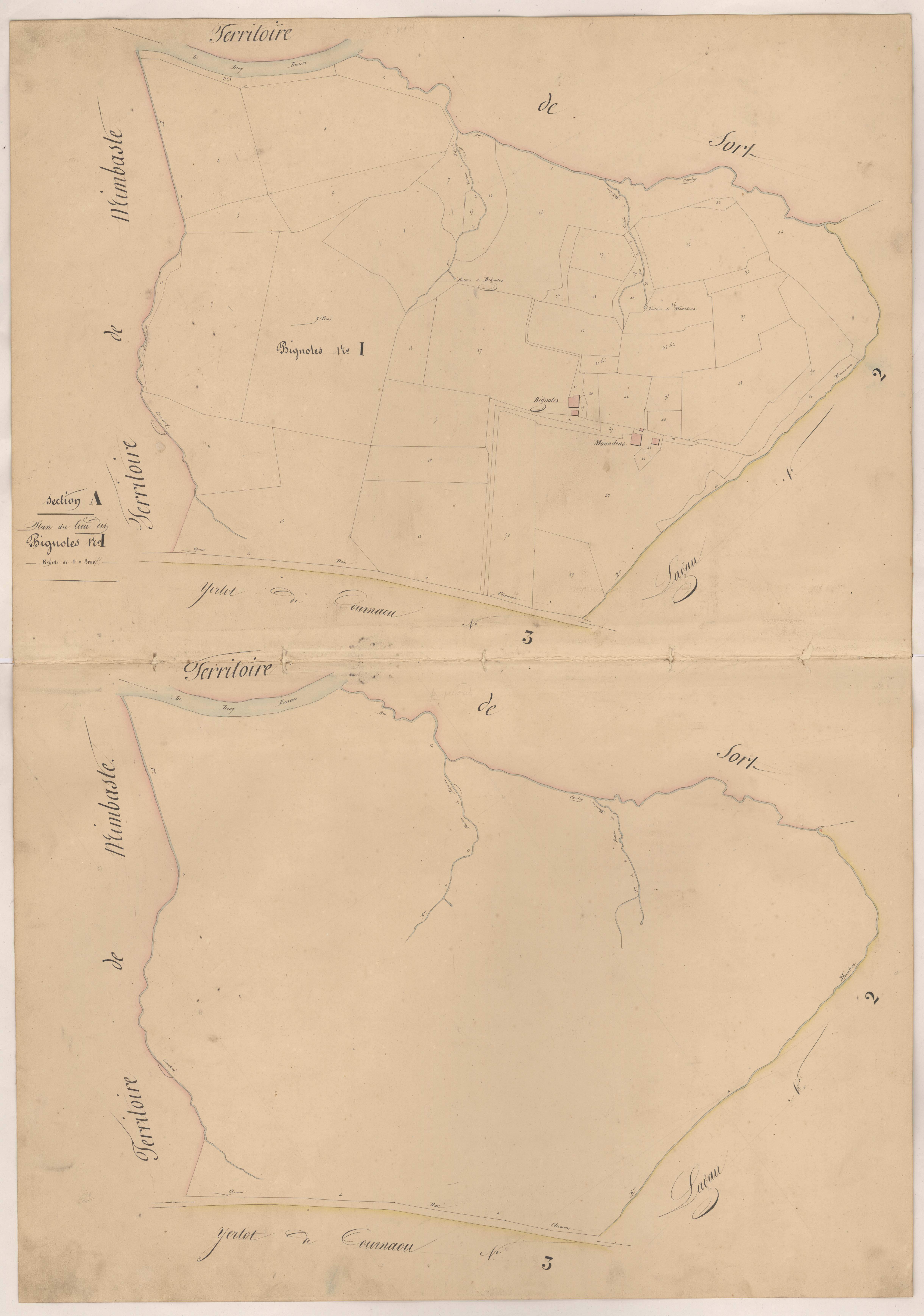 Clermont - Plan du lieu-dit Bignolles, n° 1