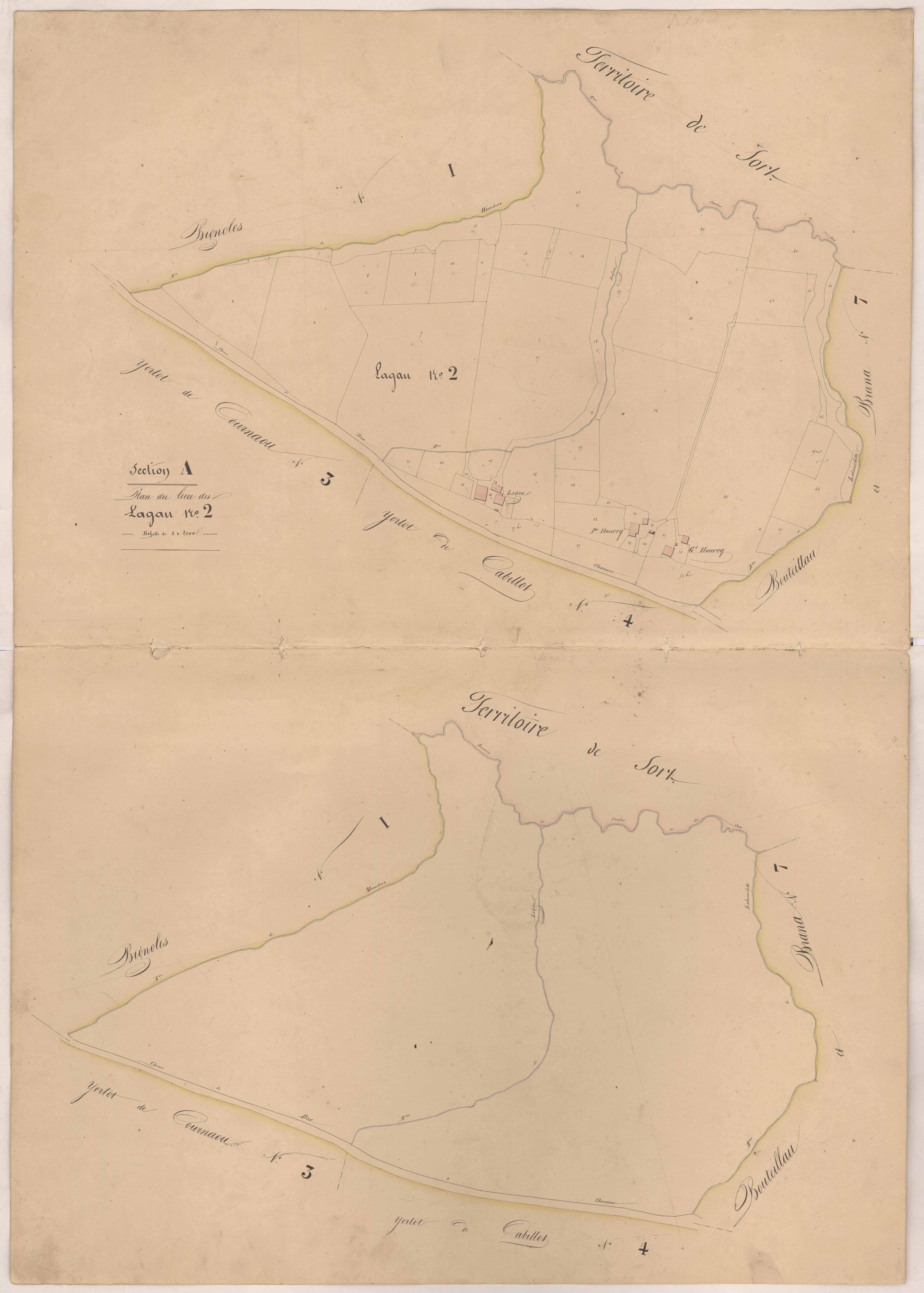 Clermont - Plan du lieu-dit Lagau, n° 2