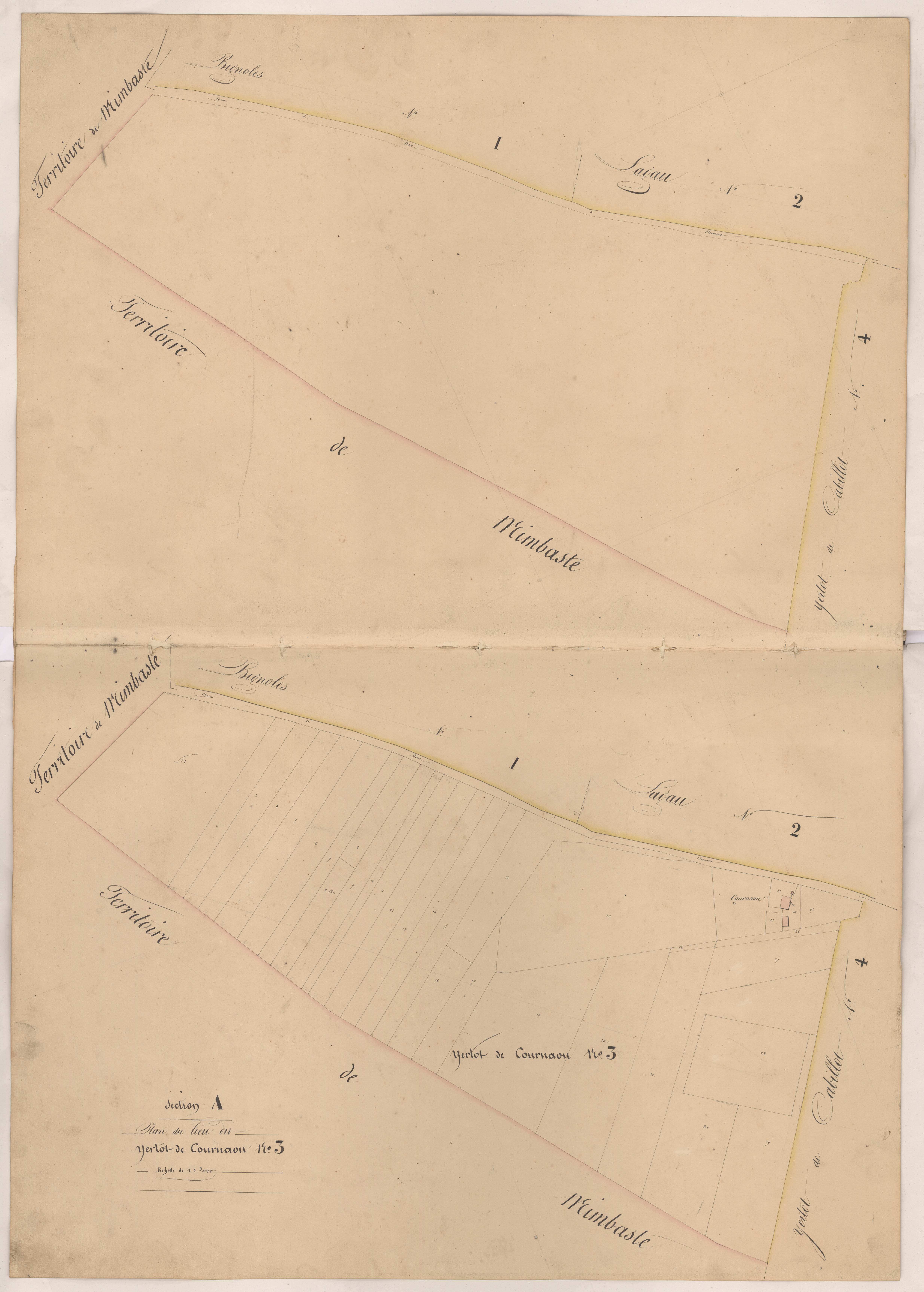 Clermont - Plan du lieu-dit Yertot de Cournaou, n° 3