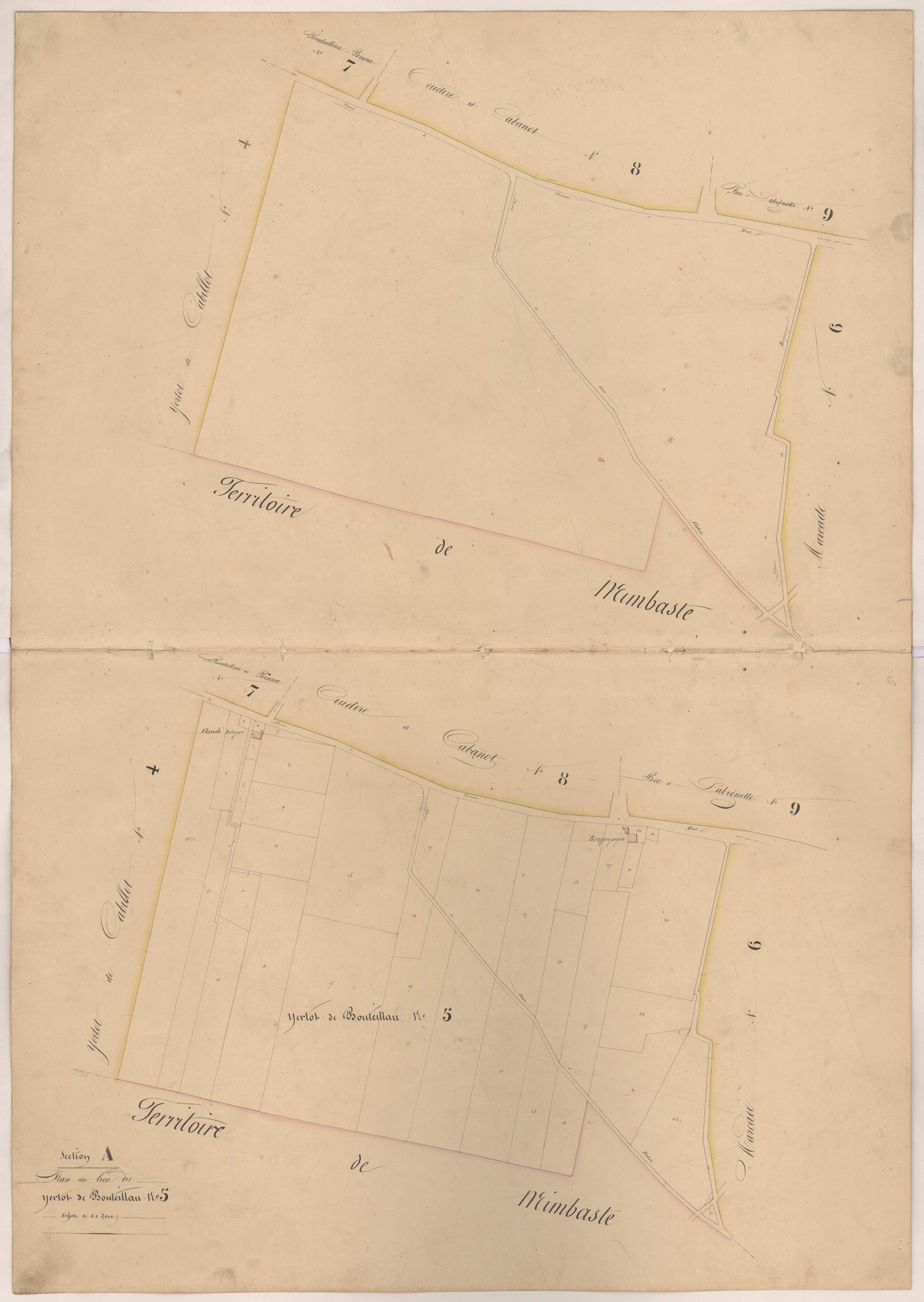 Clermont - Plan du lieu-dit Yertot de Bouteillau, n° 5