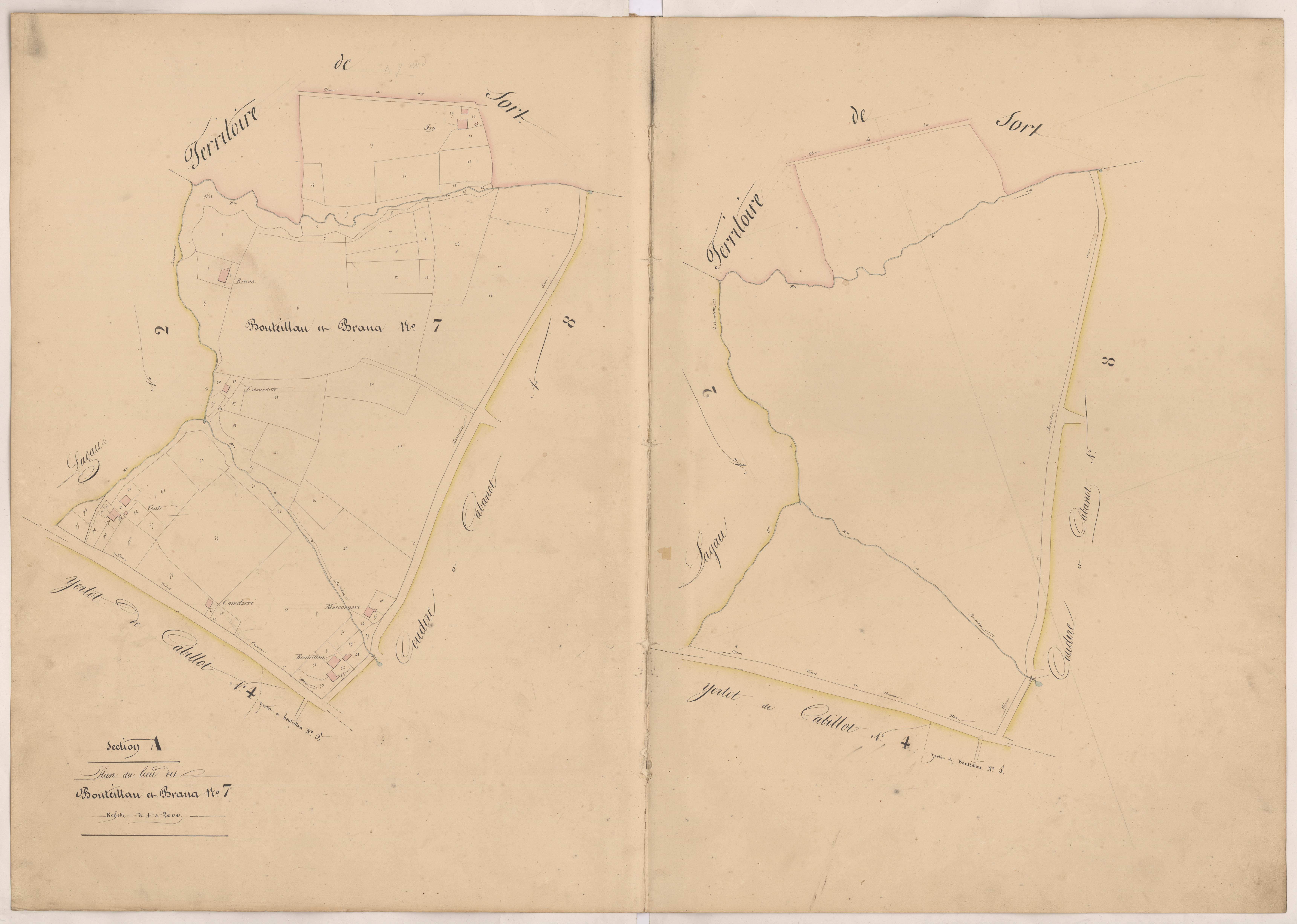 Clermont - Plans des lieux-dits Bouteillau et Brana, n° 7