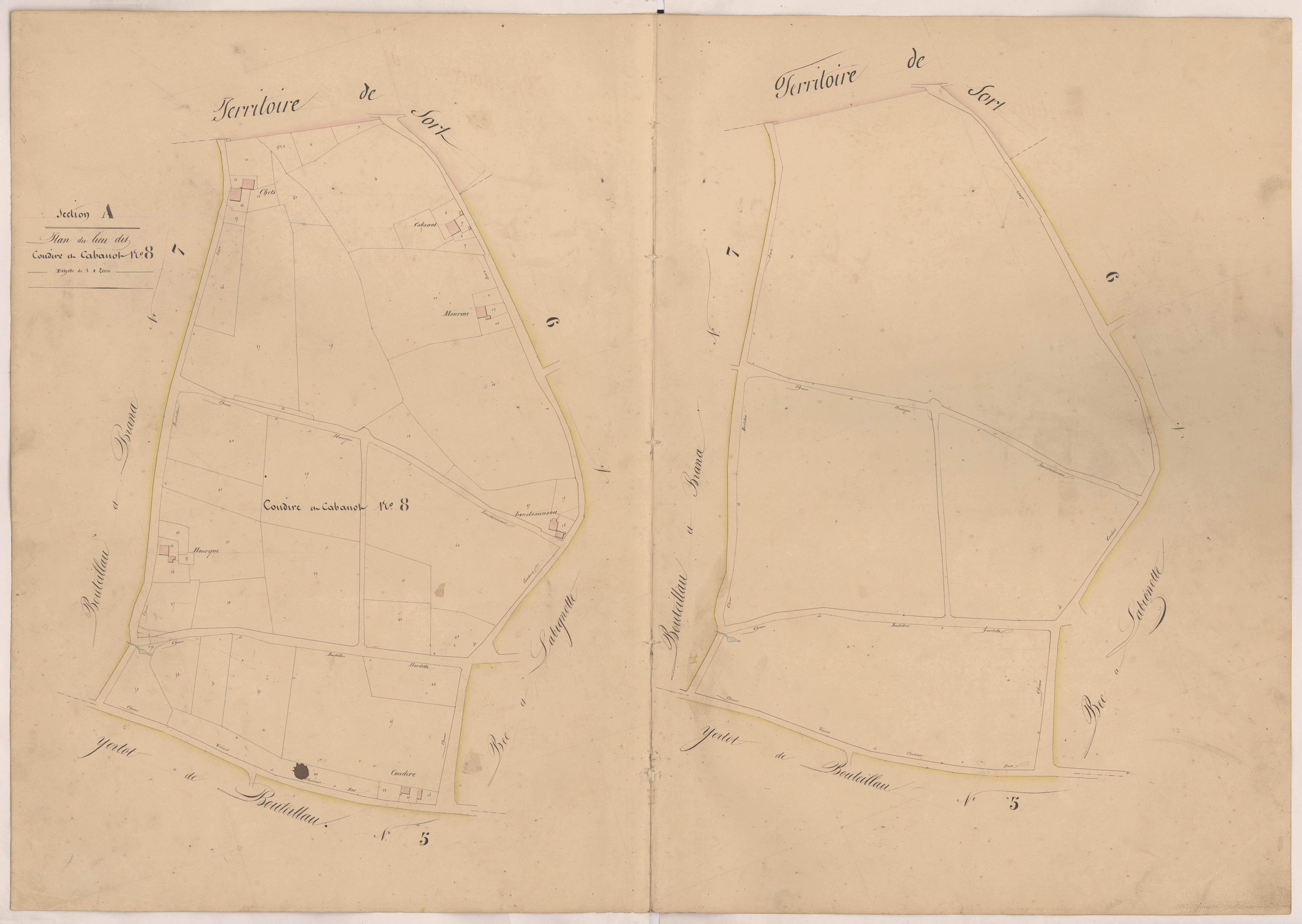Clermont - Plans des lieux-dits Coudire et Cabanot, n° 8