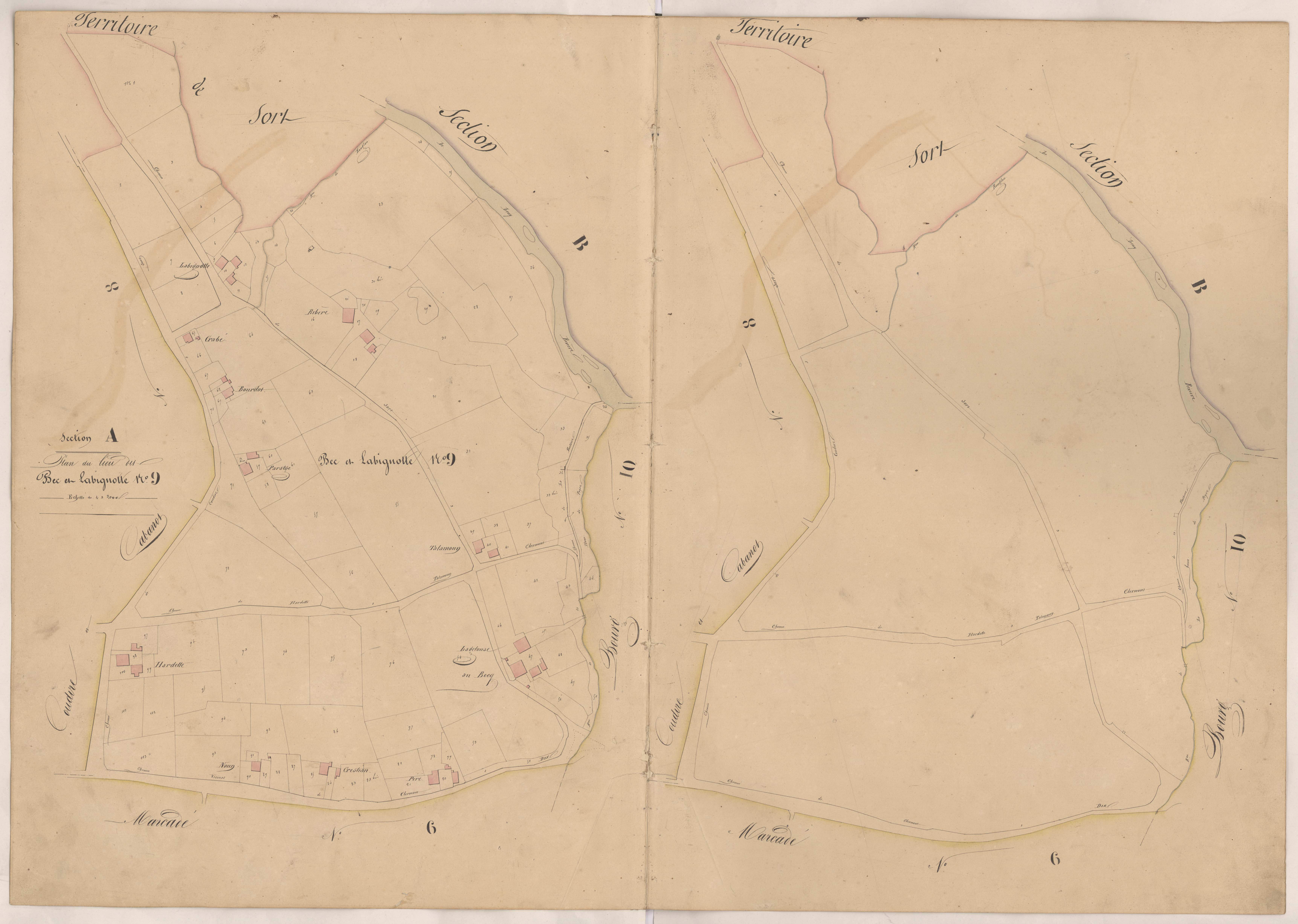 Clermont - Plans des lieux-dits Bec et Lavignotte, n° 9