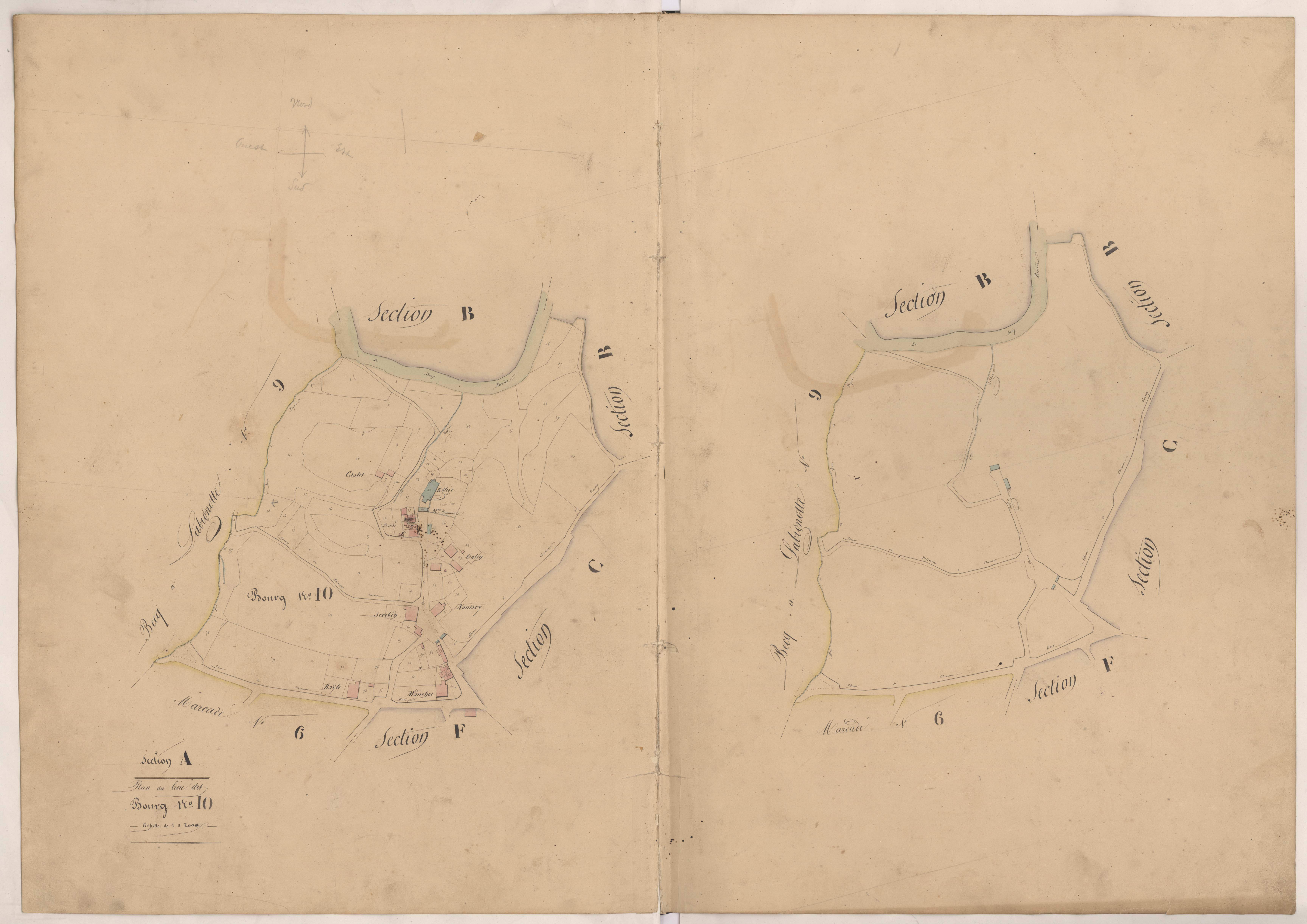 Clermont - Plan du lieu-dit Le Bourg, n° 10